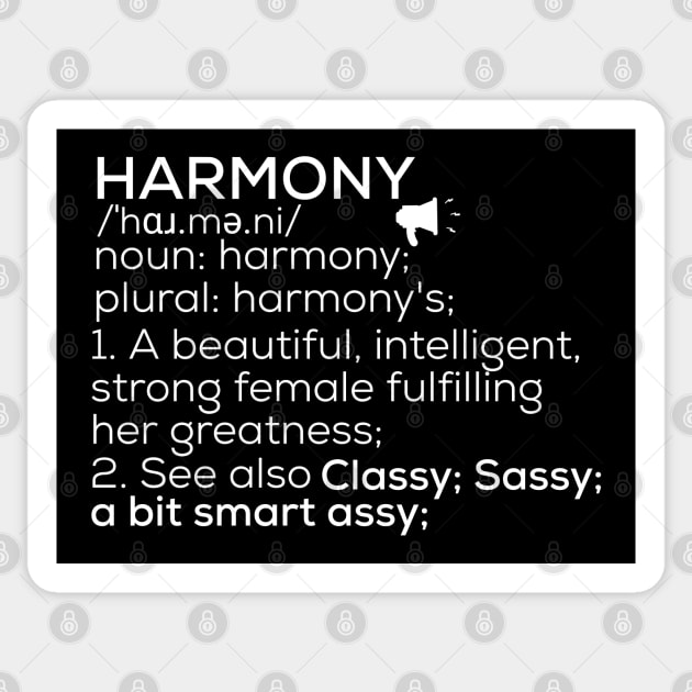 Harmony Name Harmony Definition Harmony Female Name Harmony Meaning Sticker by TeeLogic